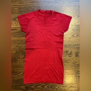 Red Lululemon Swiftly Tech Short Sleeve